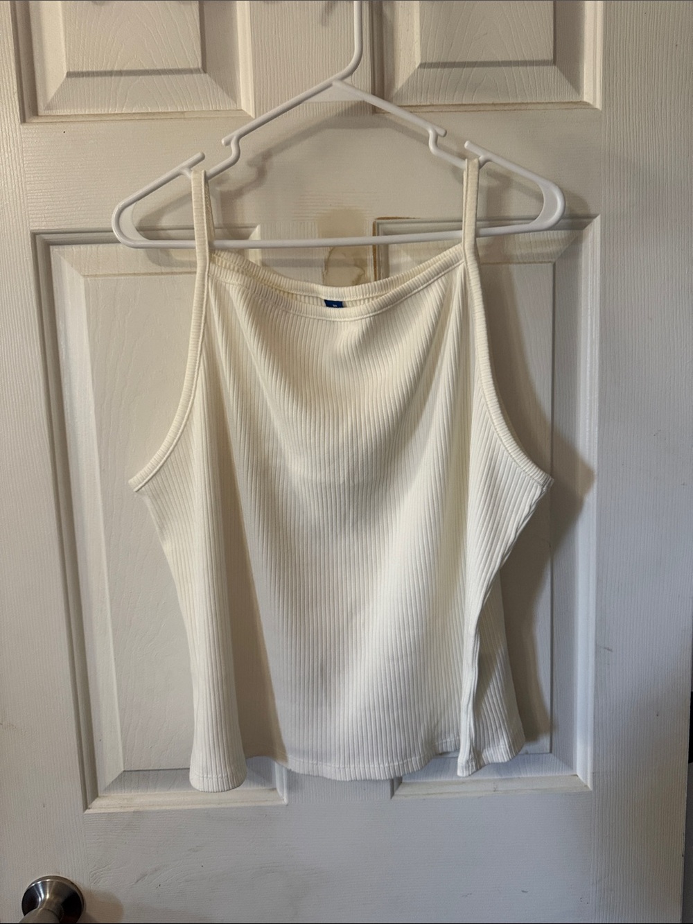 Old Navy Cream Ribbed Spaghetti Strap Cami